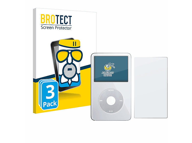 BROTECT 3x Airglass matte Schutzfolie(für Apple iPod Classic Video (Display+Rückseite))