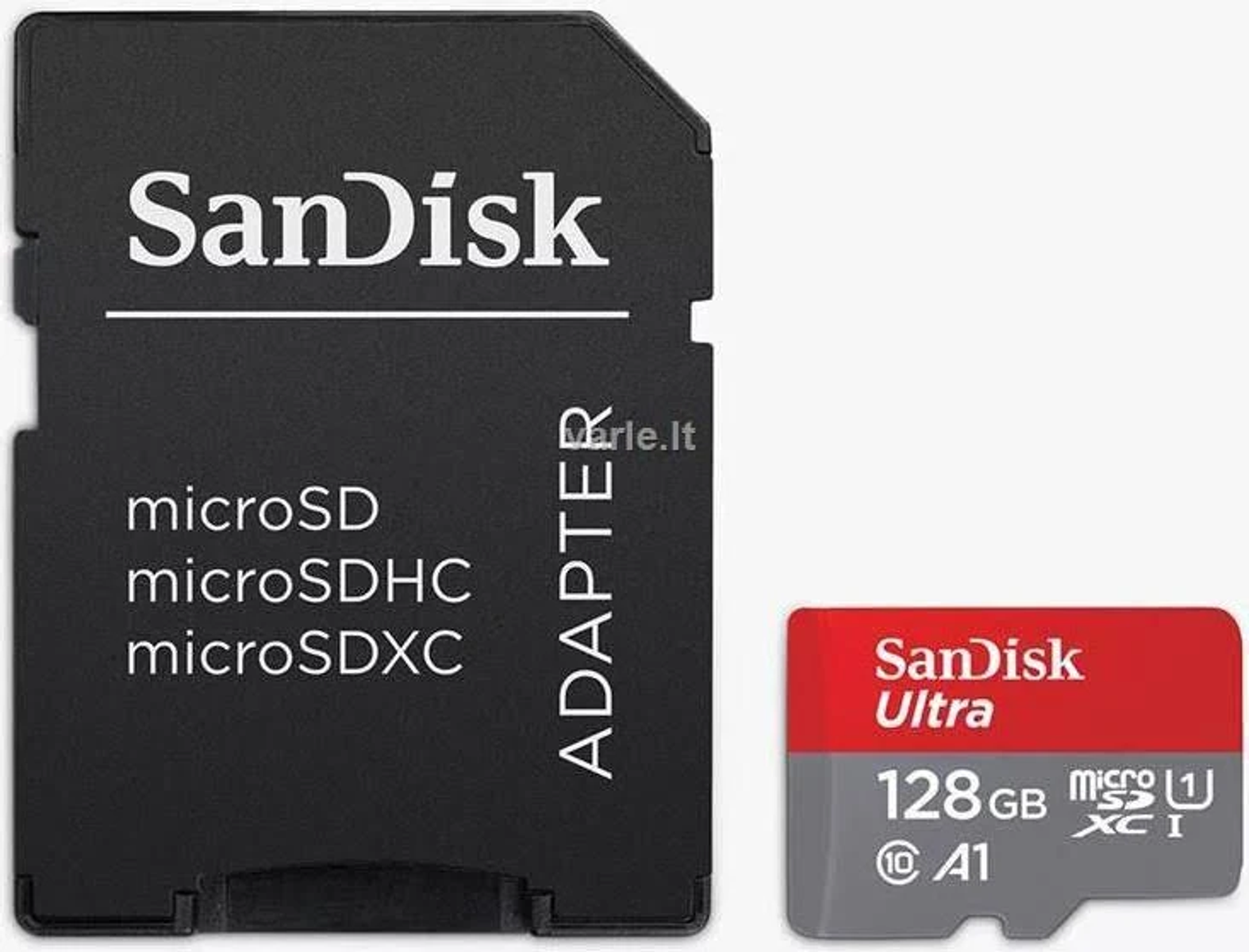 Karta SanDisk microSD z adapterem i kartą MicroSD 128GB.