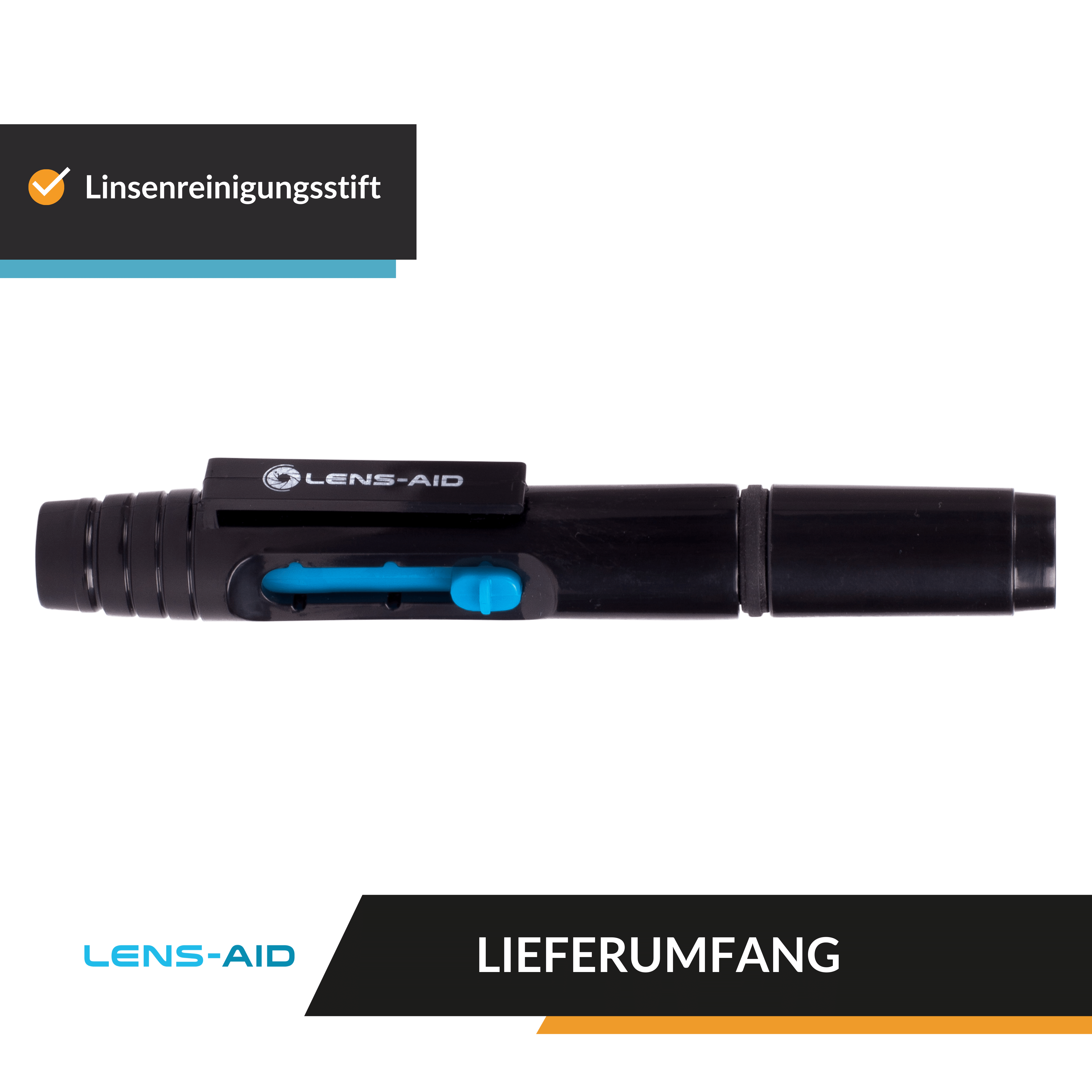 Kamera für Reinigungsstift LENS-AID Objektiv Objektive, Reinigungsstift, Lens-Pen und Schwarz