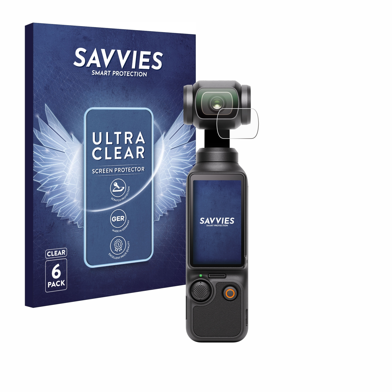 SAVVIES 3) Pocket klare Schutzfolie(für DJI 6x Osmo