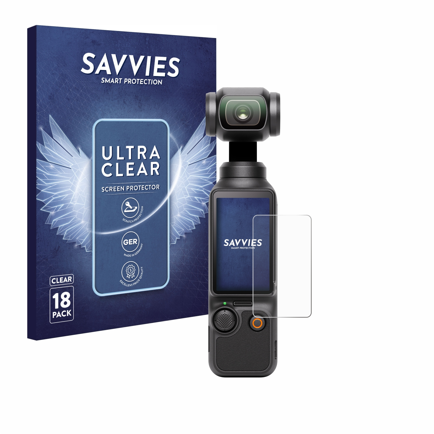 SAVVIES 18x klare Schutzfolie(für DJI 3) Pocket Osmo