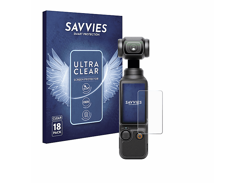 SAVVIES 18x klare Schutzfolie(für DJI Osmo Pocket 3) | Kamera Schutzfolie