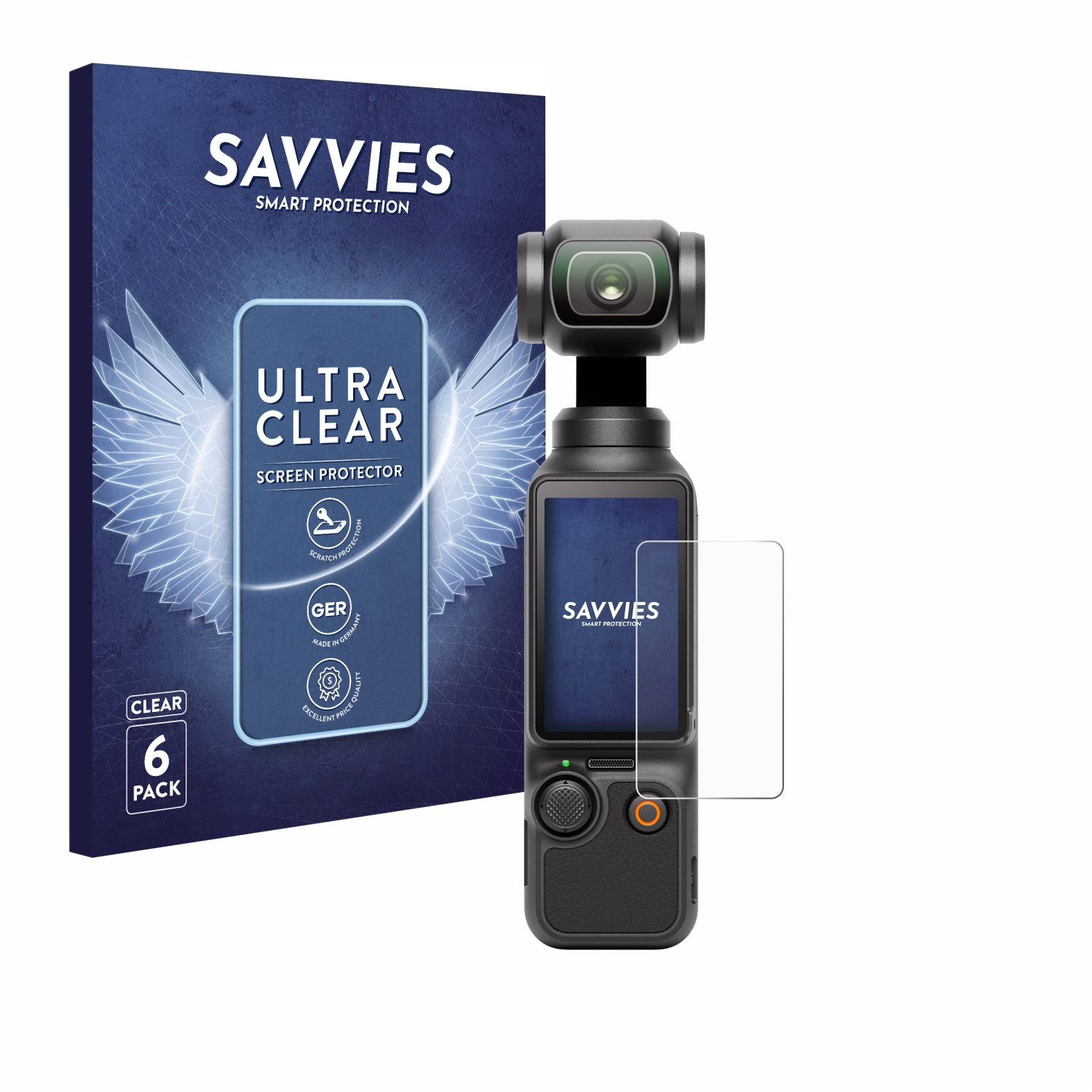 6x Pocket SAVVIES klare Schutzfolie(für 3) Osmo DJI