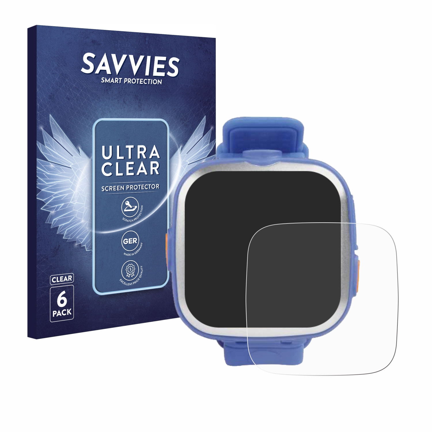 SAVVIES 6x klare Schutzfolie(für Vtech Kidizoom Watch Smart 1)