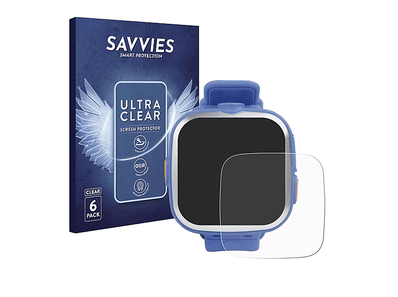 SAVVIES 6x klare Schutzfolie(für Vtech Kidizoom Smart Watch 1)