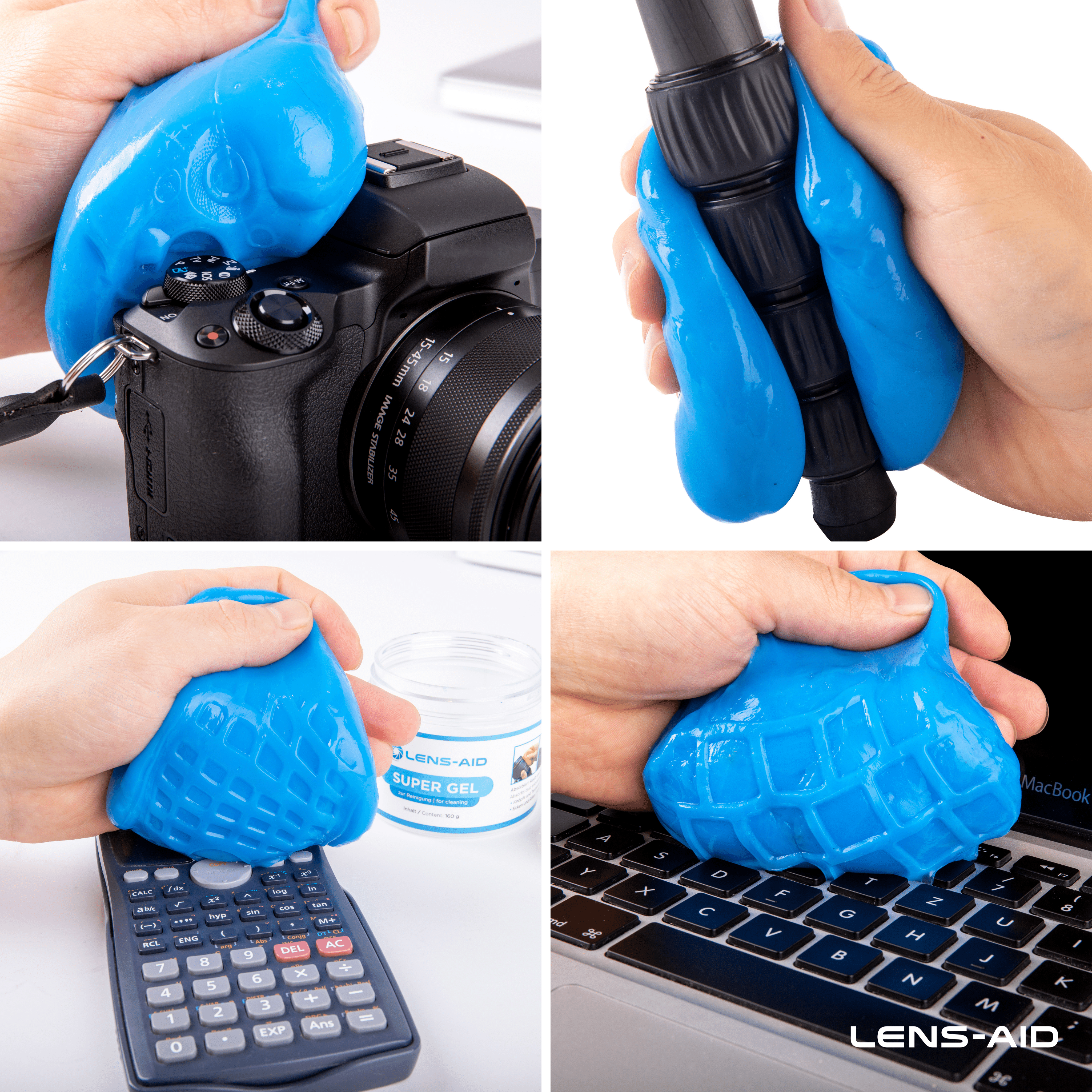 LENS-AID Antibakterielles Reinigungsgel, passend für Tastatur | Kamerareinigung, Laptop Blau, Smartphone | Kamera 