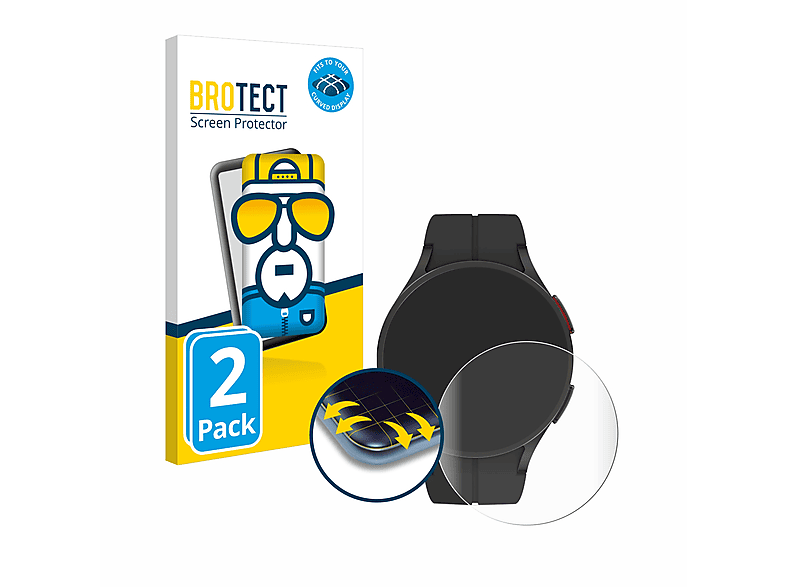 Full-Cover Schutzfolie(für 5 Samsung Curved Galaxy Flex Watch Pro) BROTECT 2x 3D