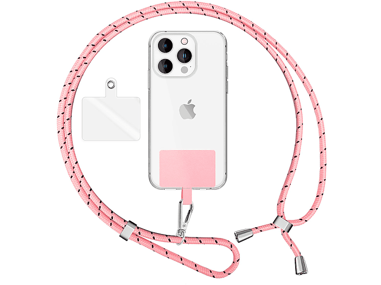 Handyband Umhängetasche, zum für Rosa Pad Hülle Schwarz NALIA Universal, + Umhängen, Universal,