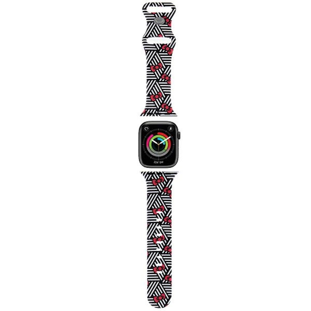 WIGENTO Design Silikon Band mit / / und Ersatzarmband, Weiß 38mm Apple, / 41mm, Schwarz / 40mm Schleifen Streifenmuster, Rot