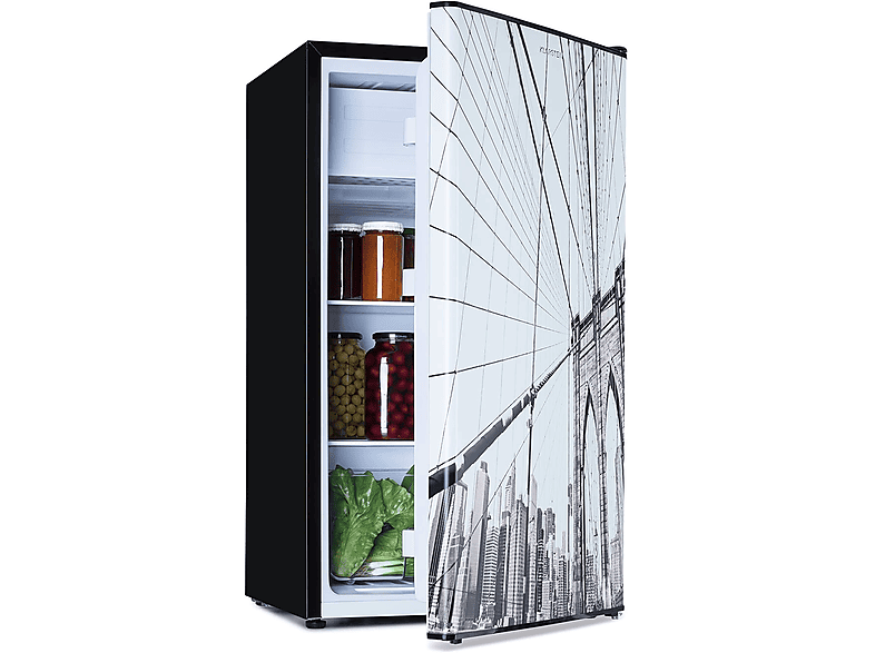 KLARSTEIN CoolArt 79L cm hoch, 44,5 Mini-Kühlschrank (F, Multicolor)