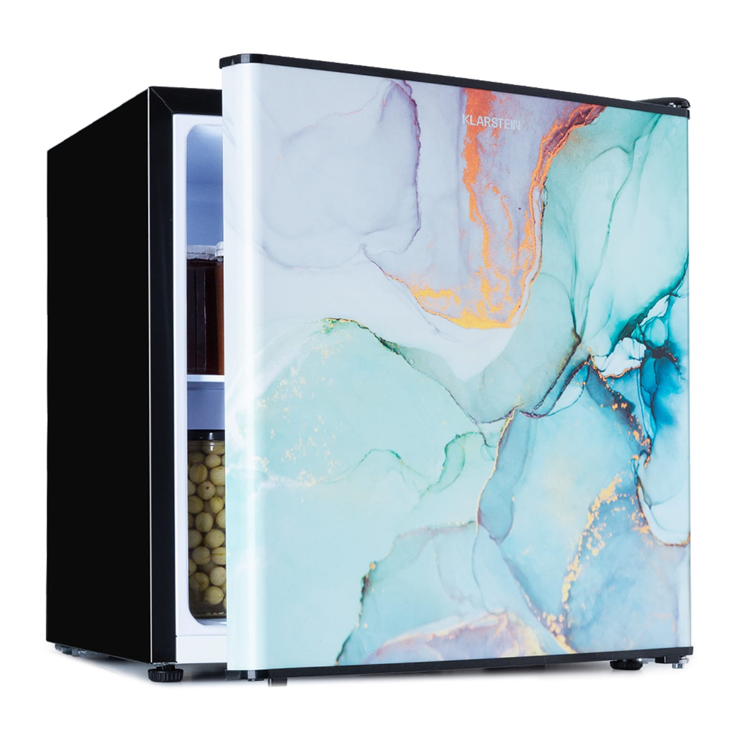 KLARSTEIN CoolArt 45L Mini-Kühlschrank hoch, 44,5 Multicolor) cm (F