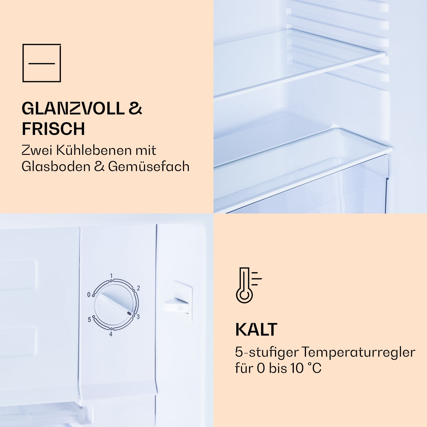 KLARSTEIN CoolArt 79L Mini-Kühlschrank (F, cm Multicolor) 44,5 hoch