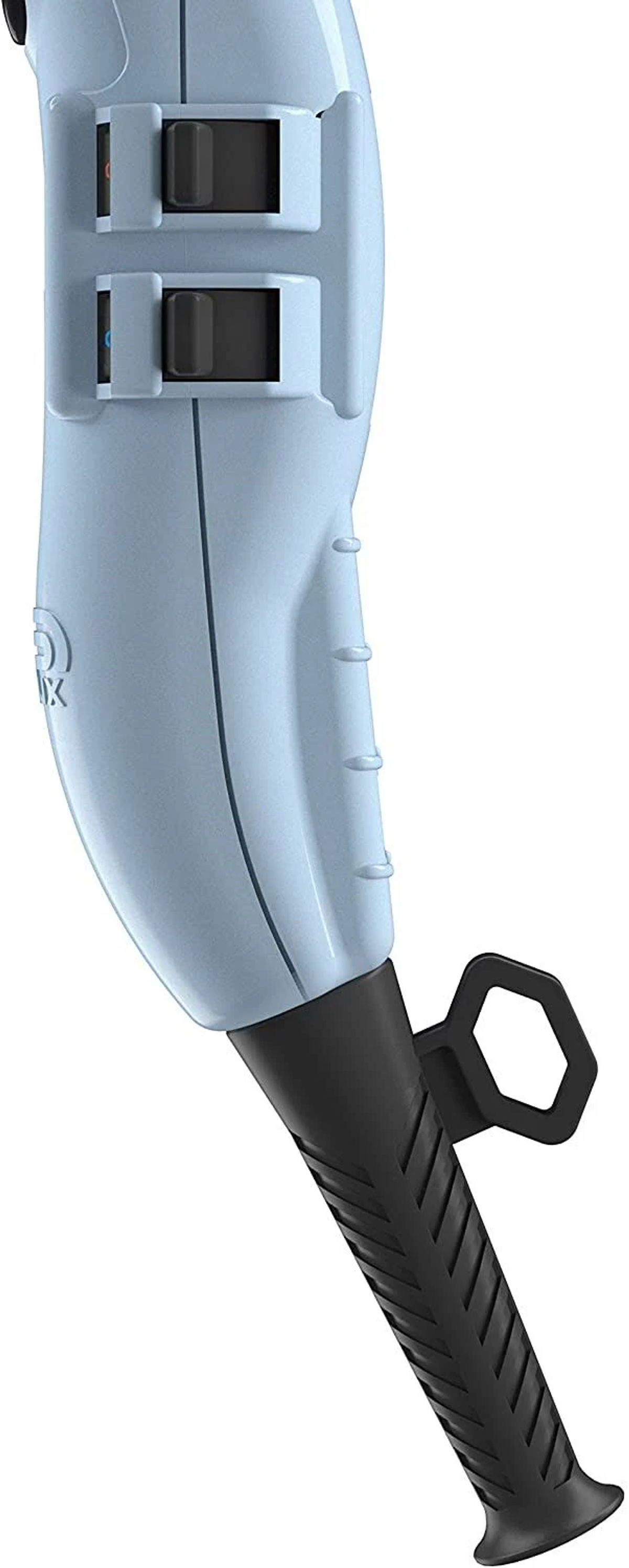 Jasnoniebieska kula, zbliżenie nogi ze szczegółami uchwytu.