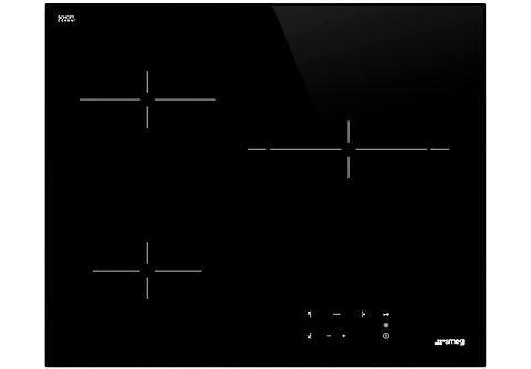 Placa de inducción - SMEG SE263TD1, 3 Fuegos zonas, 60 cm, Cristal Negro