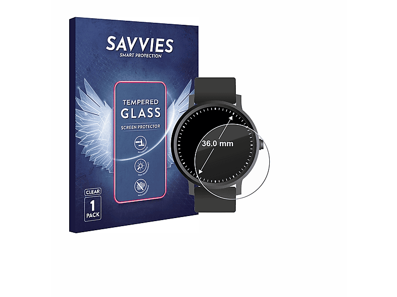 SAVVIES 9H klares Schutzglas(für Universal Kreisrunde Displays (ø: 36 mm))