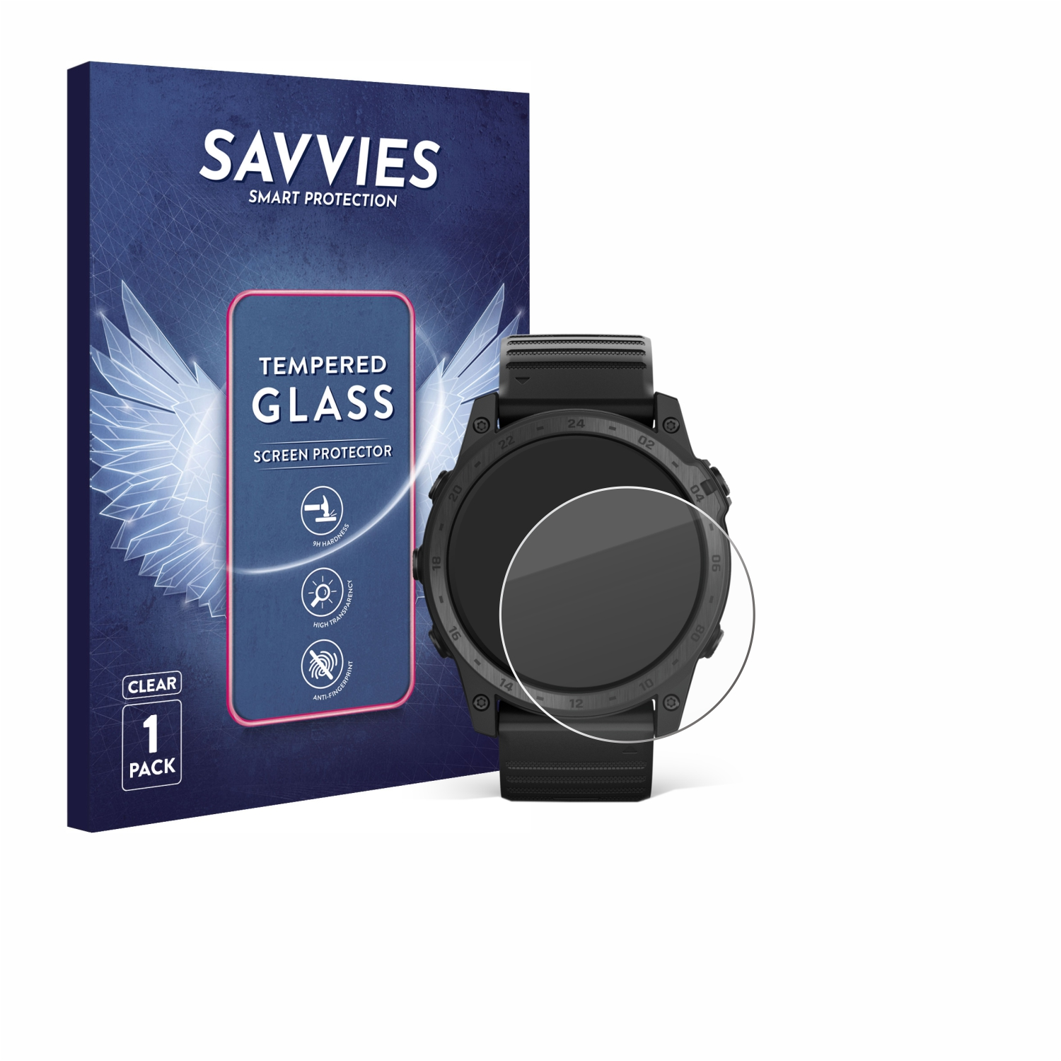 SAVVIES 9H klares Schutzglas(für Garmin Tactix Pro) 7