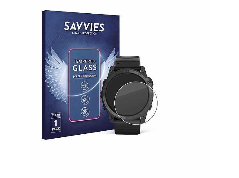 SAVVIES 9H klares Schutzglas(für Garmin Tactix 7 Pro)