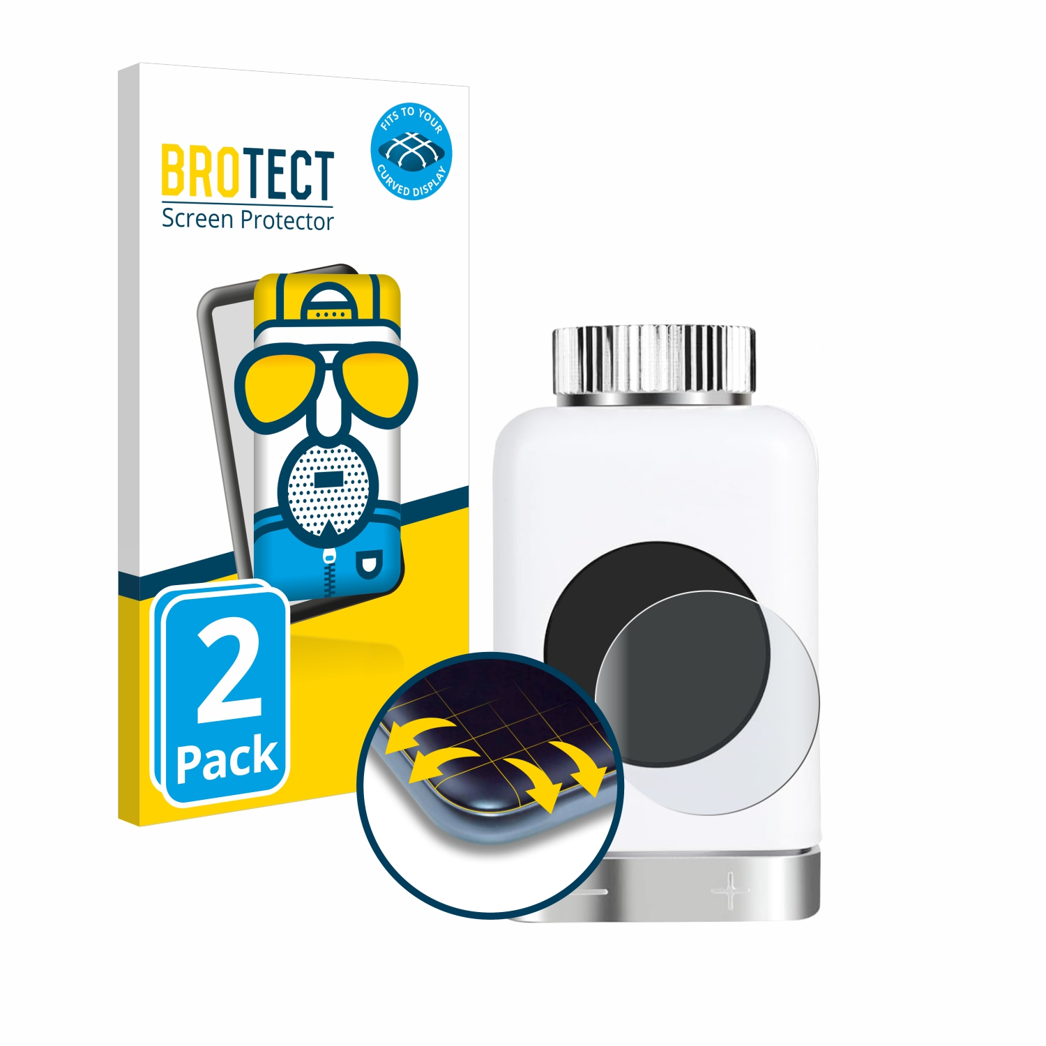 BROTECT 2x Flex matt Full-Cover TRV801W Salcar 3D (Thermostat)) Schutzfolie(für Curved