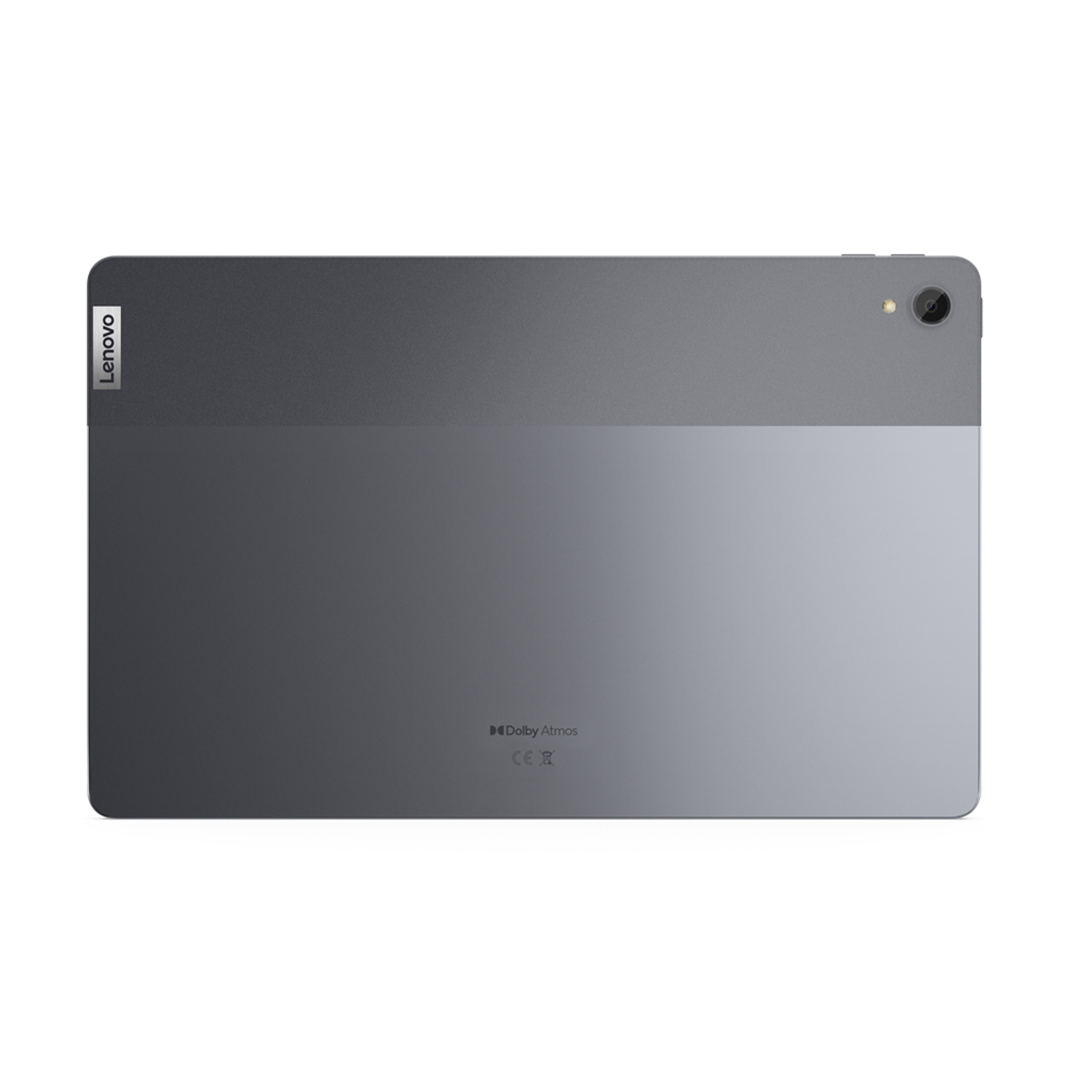 Rückseite des Tablets: graue Farbe, Lenovo-Logo, Kamera, Farbverlauf.