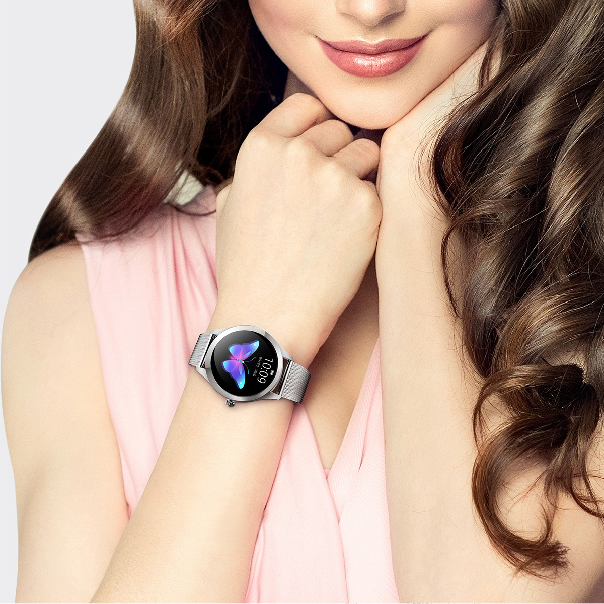 Damen Metall, BRIGHTAKE Physiologie-Erinnerung Smartwatch Smartwatch Wasserdicht, - Weiß IP68 Armband