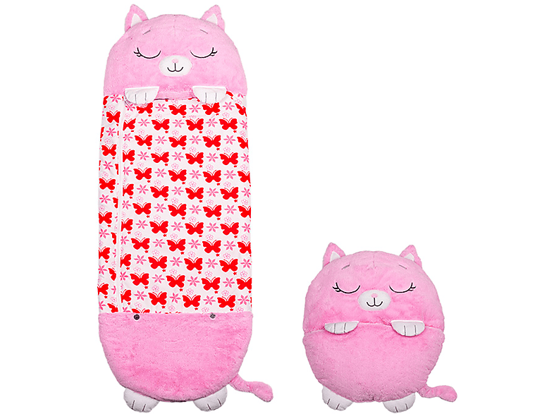 Schlafsack/Kuscheltier Nappers MEDIASHOP Kinderschlafsack L pink Flauschiger Katze Happy |