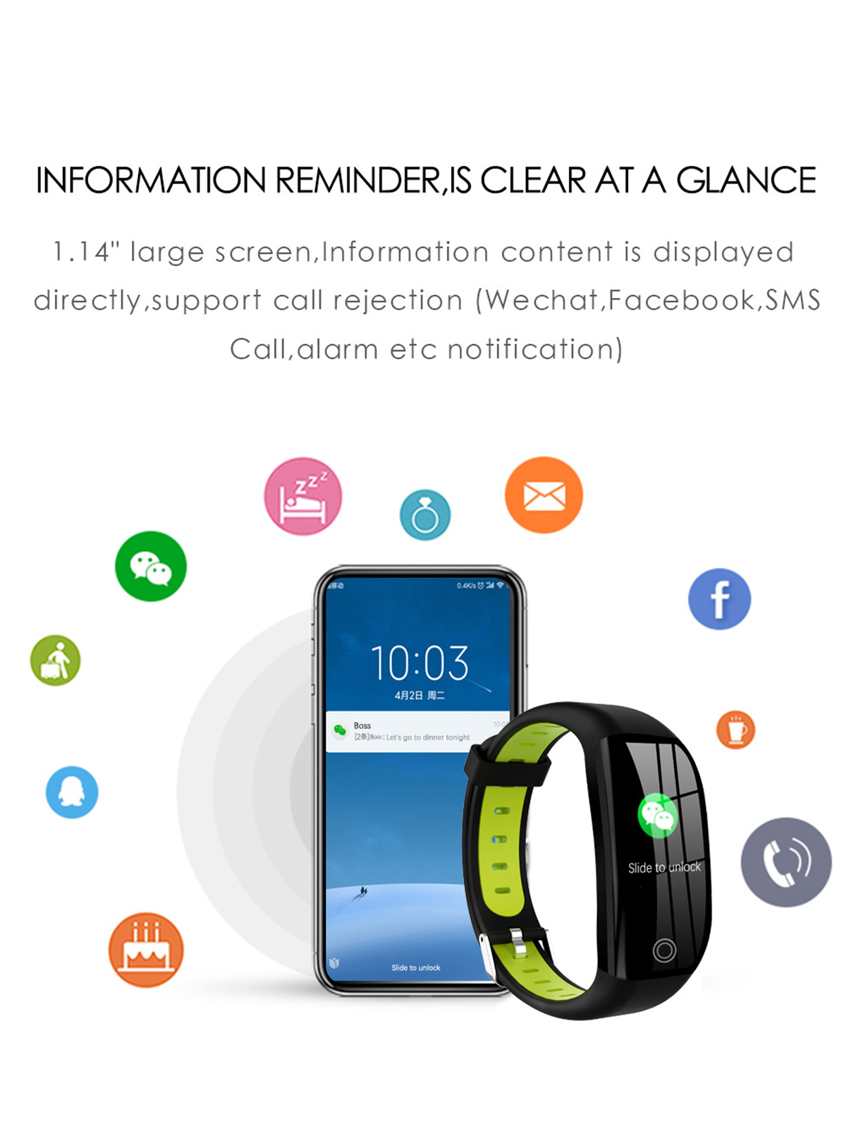 Eine Smartwatch und ein Telefon zeigen Informationen an. Das Telefon zeigt Benachrichtigungen.