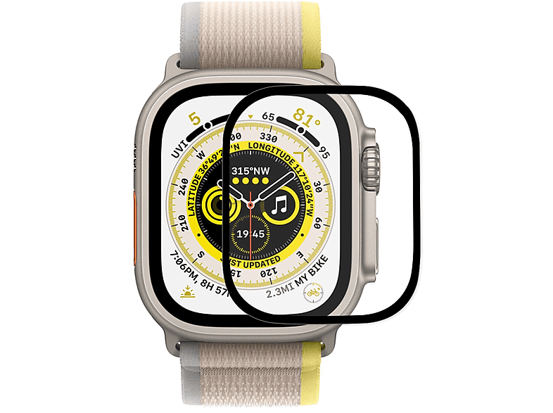 PROTECTORKING 1x Panzerkeramikglas 3D KLAR Apple Watch Ultra Apple Displayschutzfolie(für 49mm)