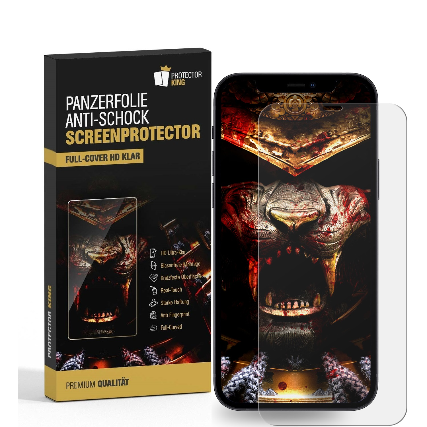 ANTI-SHOCK 11) KLAR PROTECTORKING Apple Displayschutzfolie(für iPhone Panzerschutz 2x