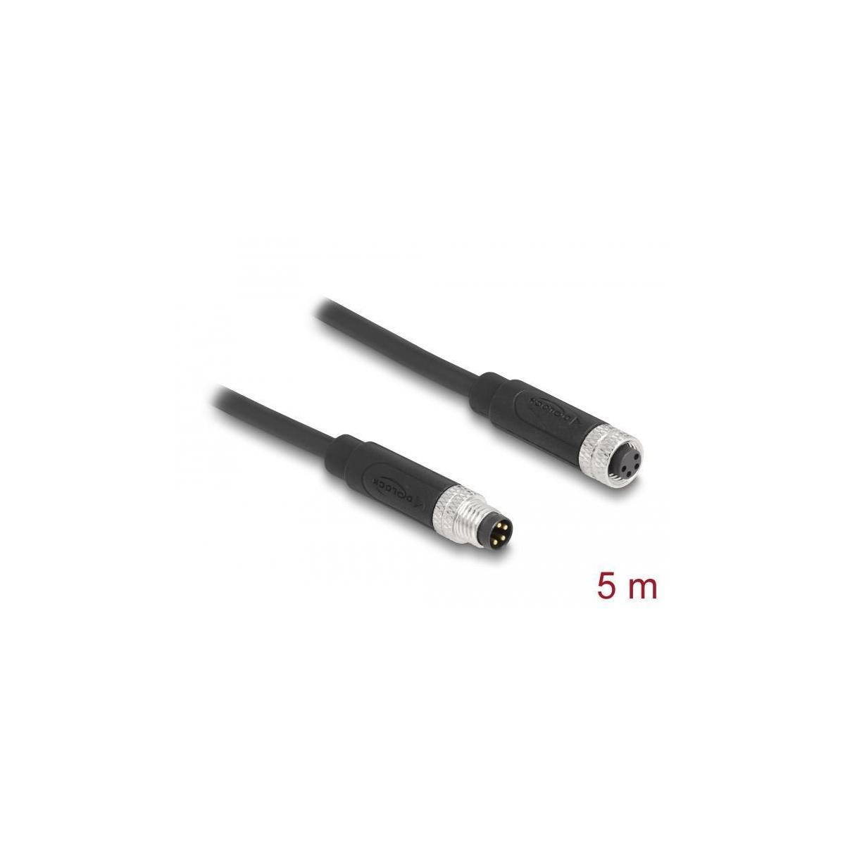 Zwei schwarze Kabel mit Steckern. Die schwarzen Kabel haben silberne Stecker. Die Stecker sind auf weißem Hintergrund.