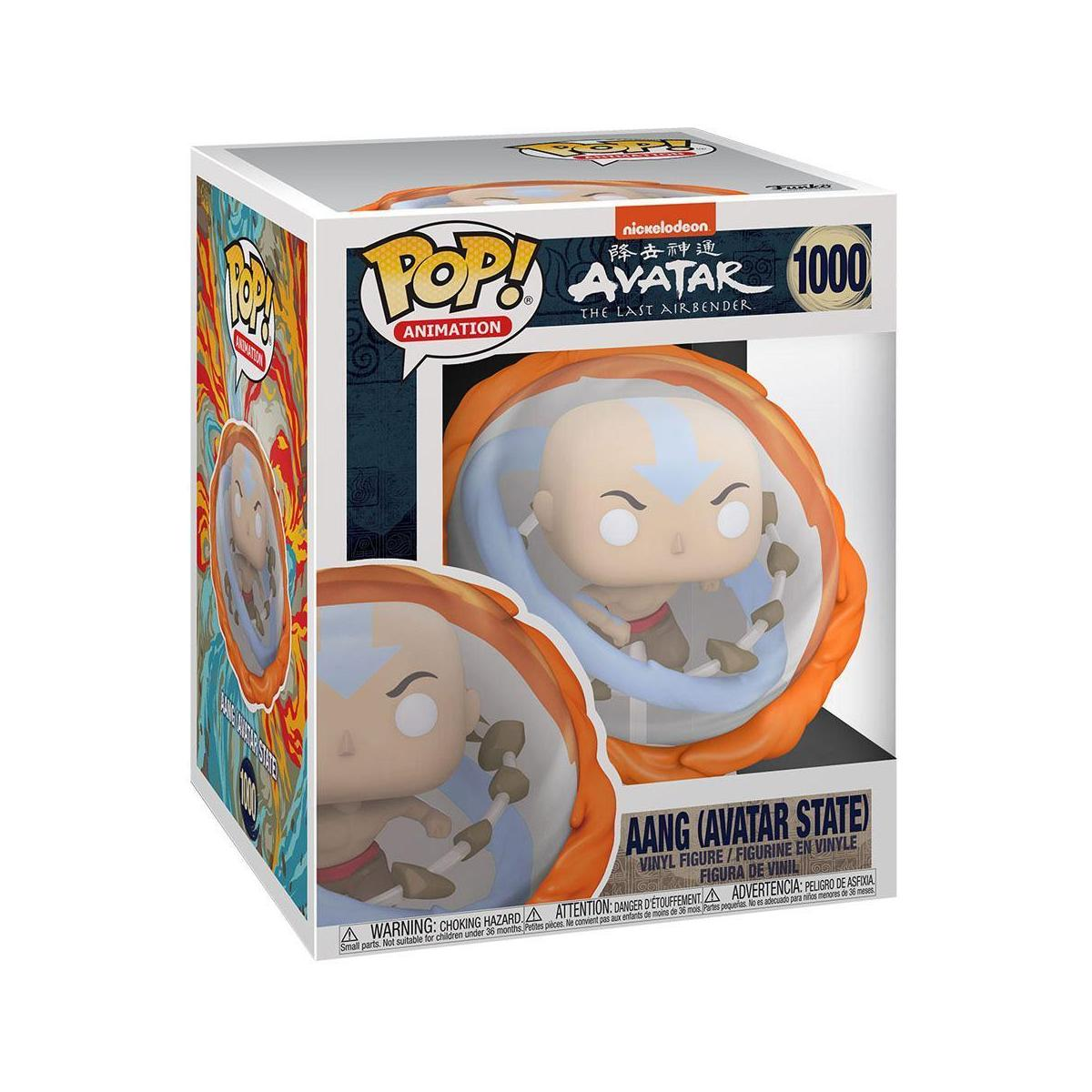 Figurka Funko Pop! Avatar Aang. W przezroczystej, pomarańczowej obudowie.