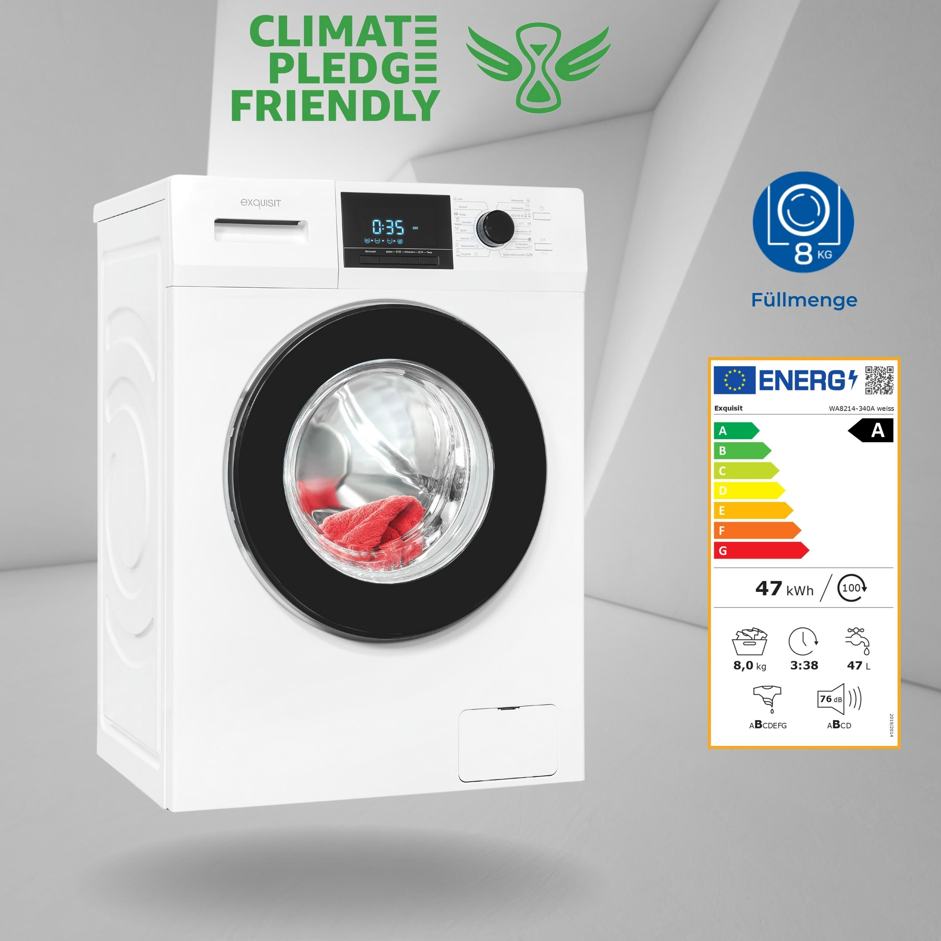 A) kg, EXQUISIT WA8214-340A (8 Waschmaschine