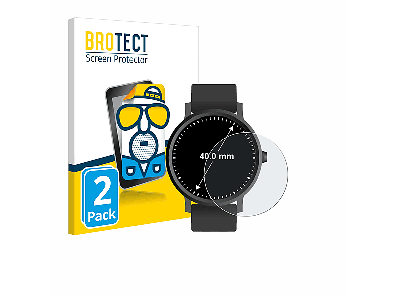 BROTECT 2x matte Schutzfolie(für Universal Kreisrunde Displays (ø: 40 mm))