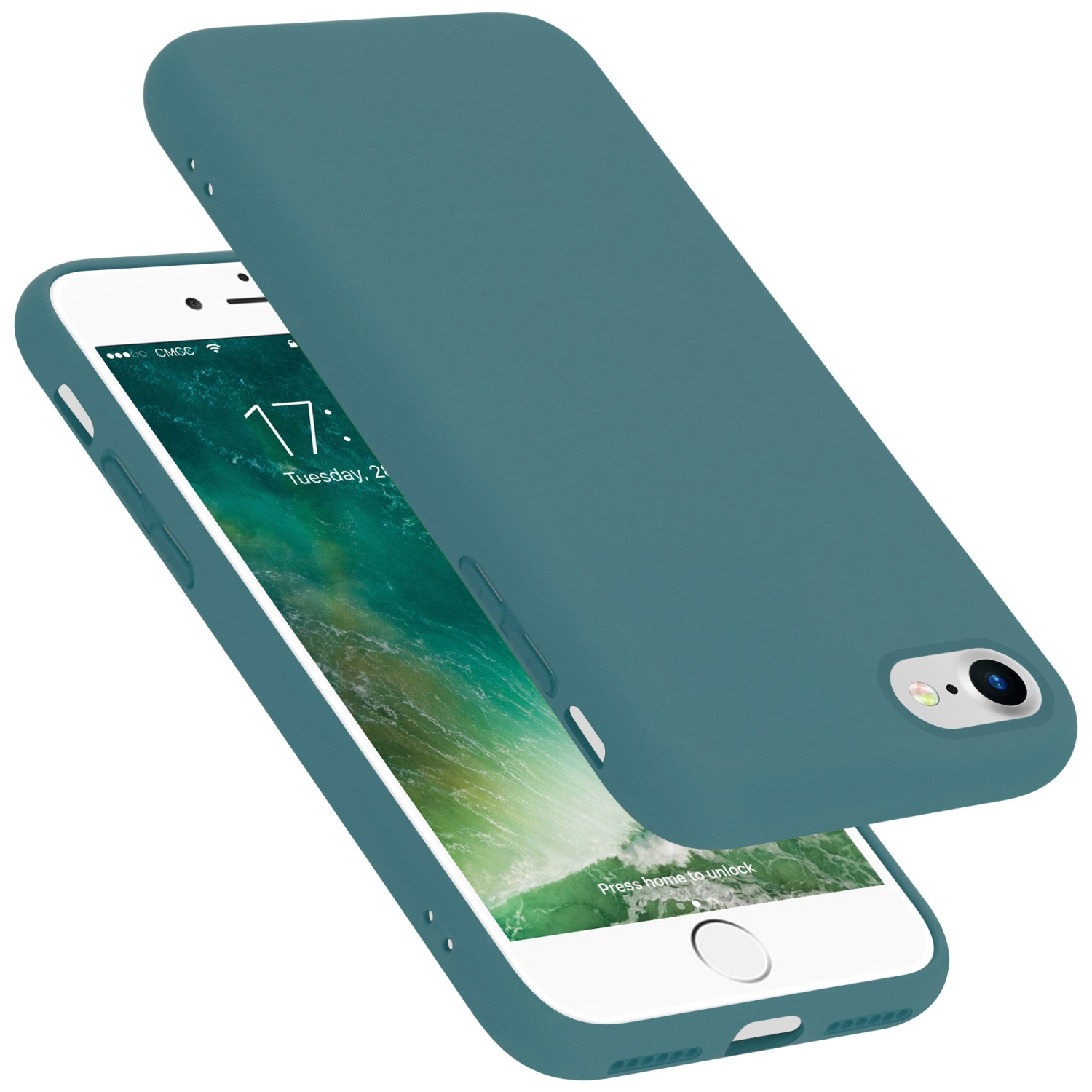 Style, iPhone 8 7S 2020, SE Silicone GRÜN CADORABO / / Apple, Liquid Backcover, LIQUID Case 7 im / Hülle