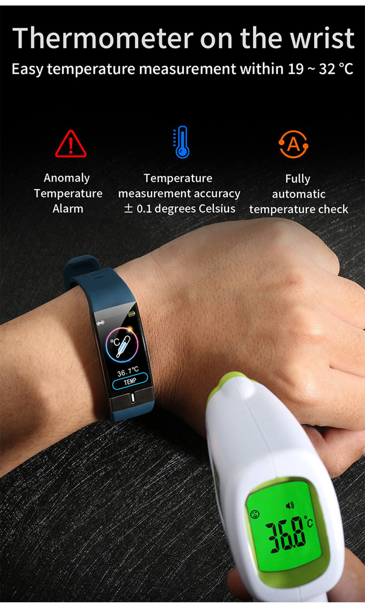 Smartwatch Blau BRIGHTAKE Silikon, E66-Uhren