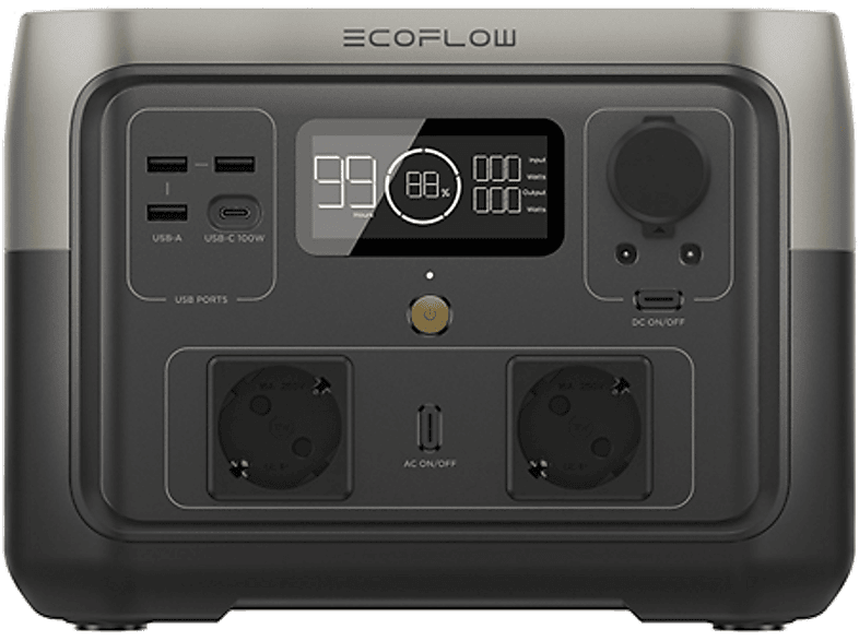 - Max EU Powerstation Portable 2 RIVER Battery ECOFLOW