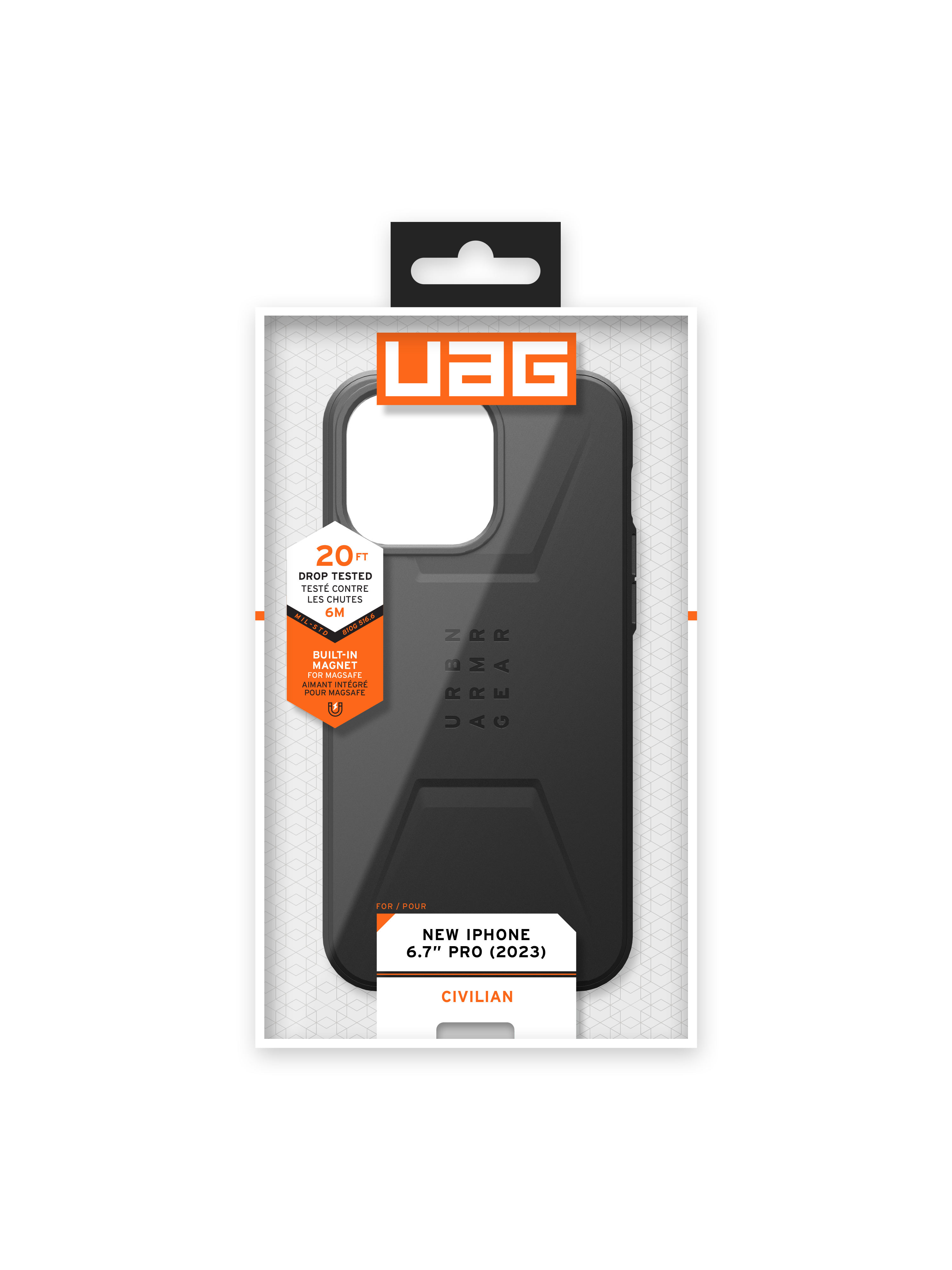 URBAN ARMOR GEAR Backcover, 15 MagSafe, schwarz Civilian Apple, iPhone Pro
