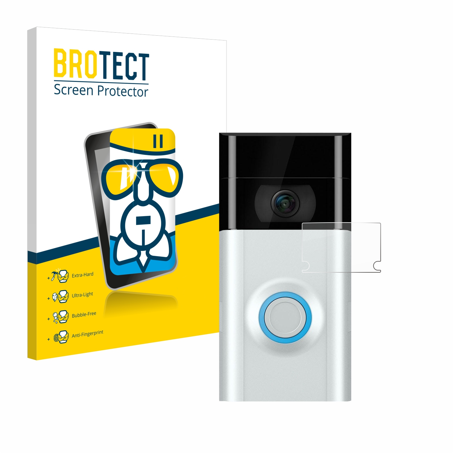 Doorbell Airglass Schutzfolie(für 2) BROTECT klare Ring
