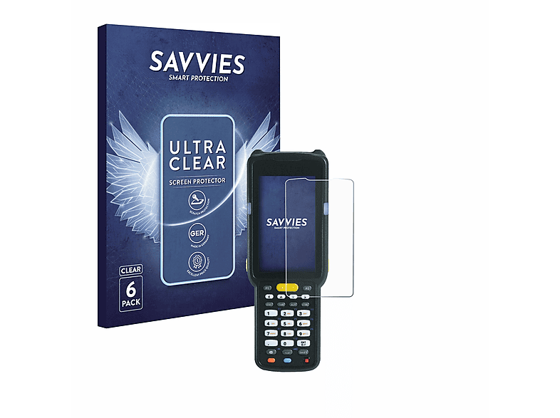 SAVVIES 6x klare Schutzfolie(für MC3300X) Zebra