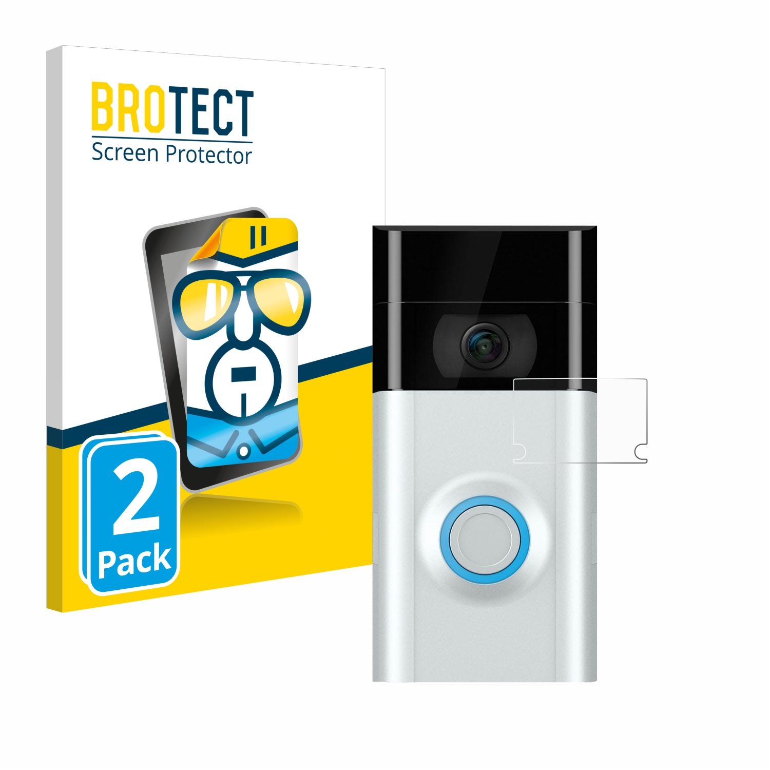 2) Schutzfolie(für Doorbell BROTECT 2x Ring klare