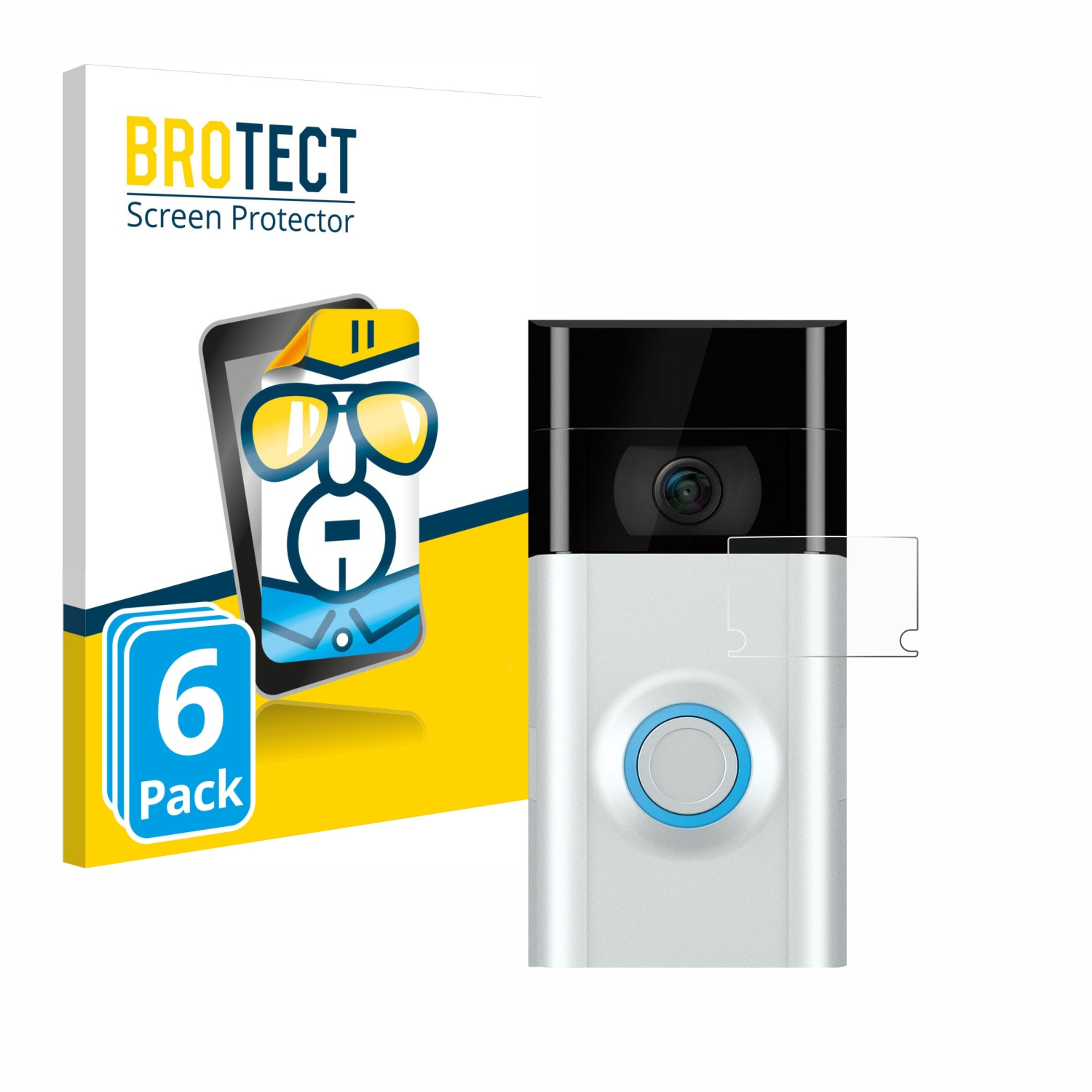 Doorbell BROTECT 6x klare Schutzfolie(für 2) Ring