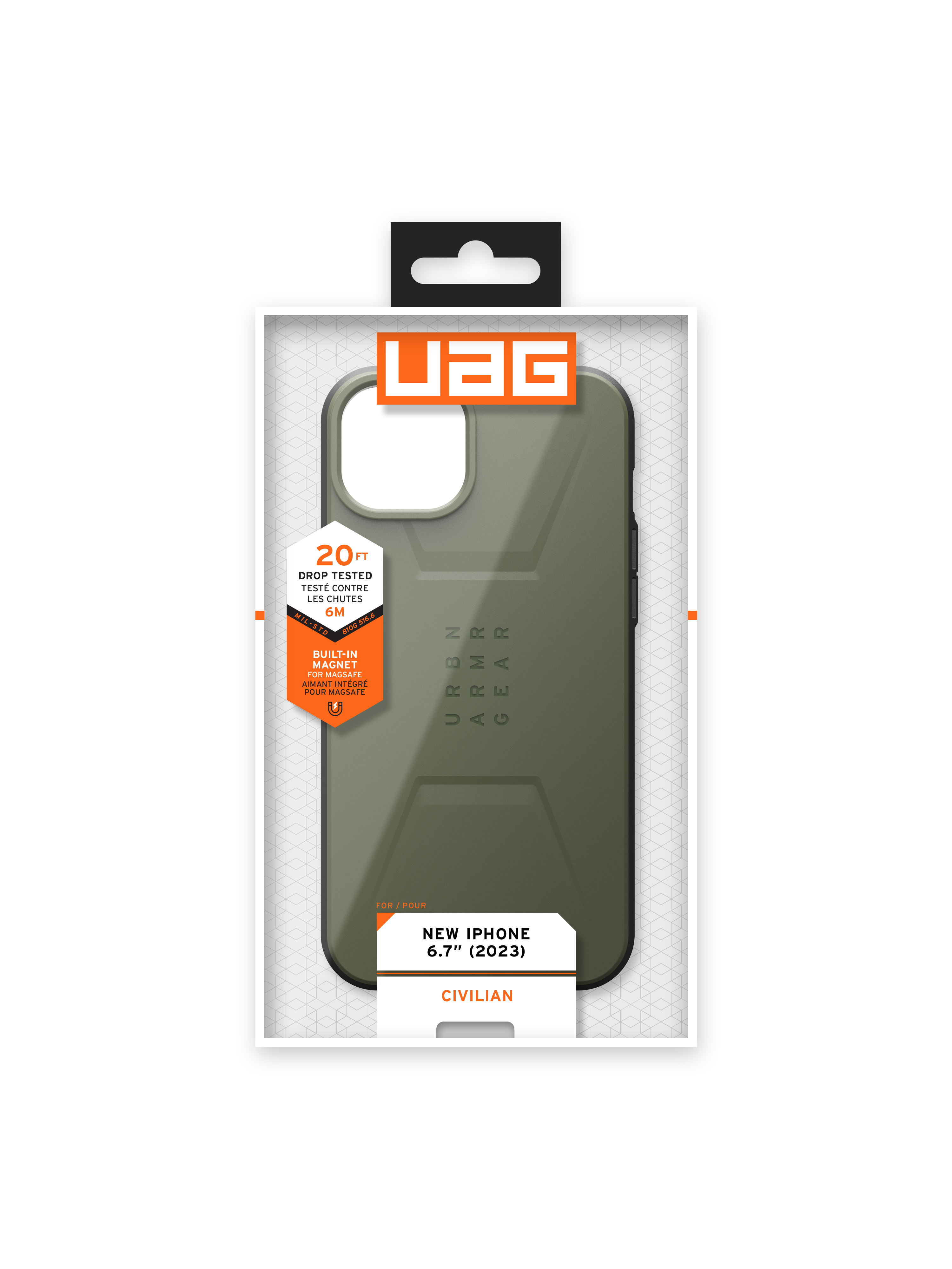 URBAN olive drab Plus, GEAR Backcover, iPhone Civilian Apple, ARMOR MagSafe, 15