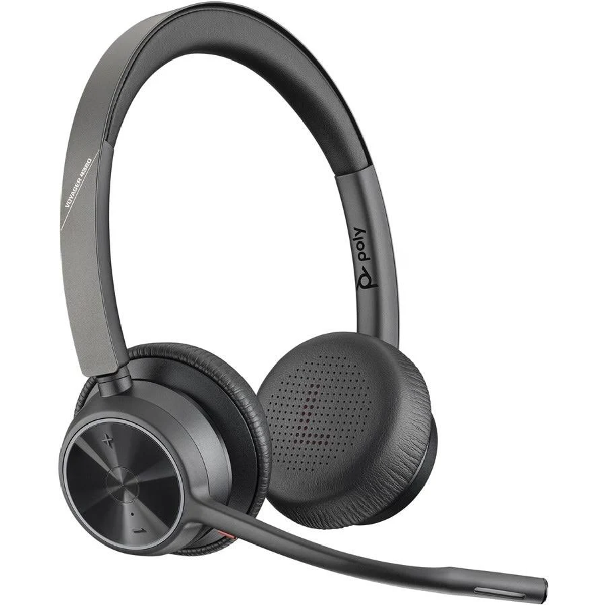 Headset with mic, Voyager 4220 UC, with a Poly logo.