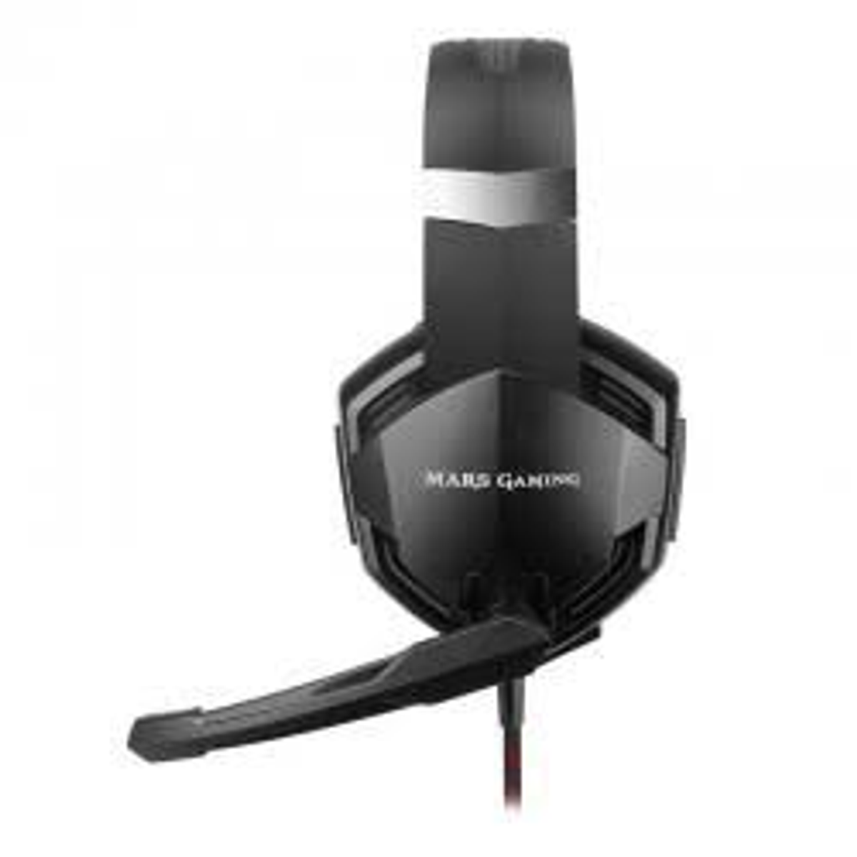 Ein schwarzes Gaming-Headset mit Mikrofon.