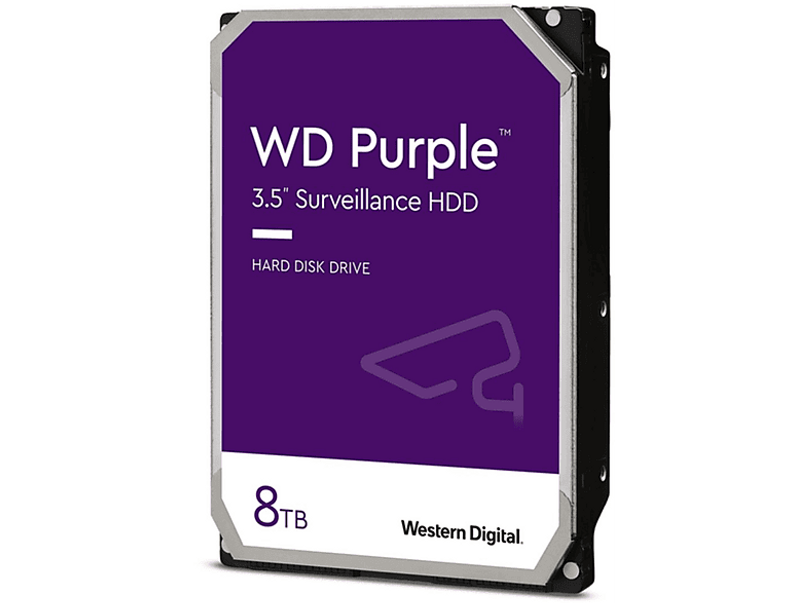 WD Purple 3.5" HDD do monitoringu. Dysk twardy. Fioletowy i czarny. Pojemność 8 TB.