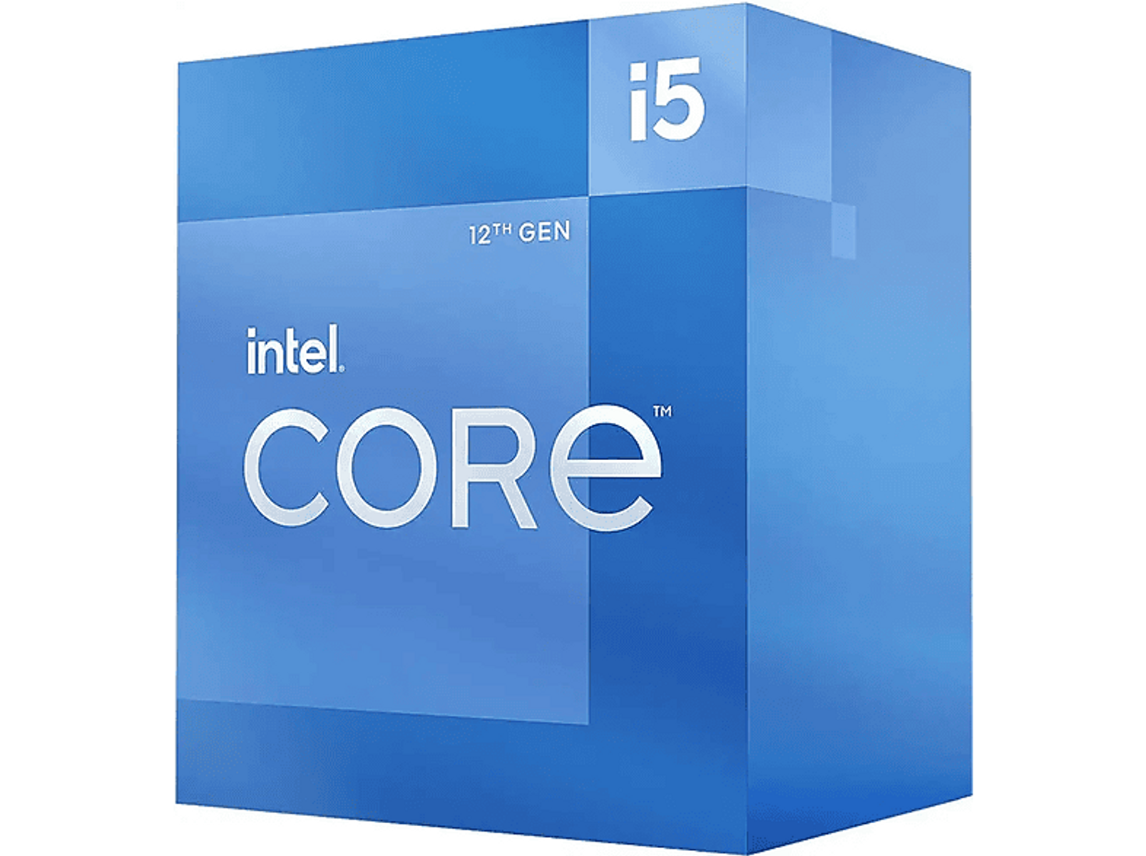 Eine blaue Intel Core i5 Prozessorbox.