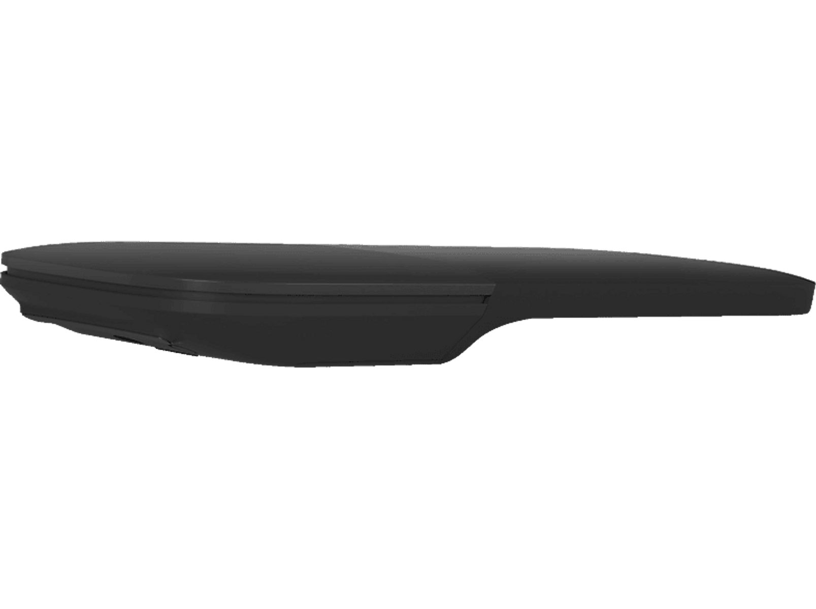 Czarny, aerodynamiczny bagażnik dachowy. Ma zakrzywioną konstrukcję na czarnym tle.