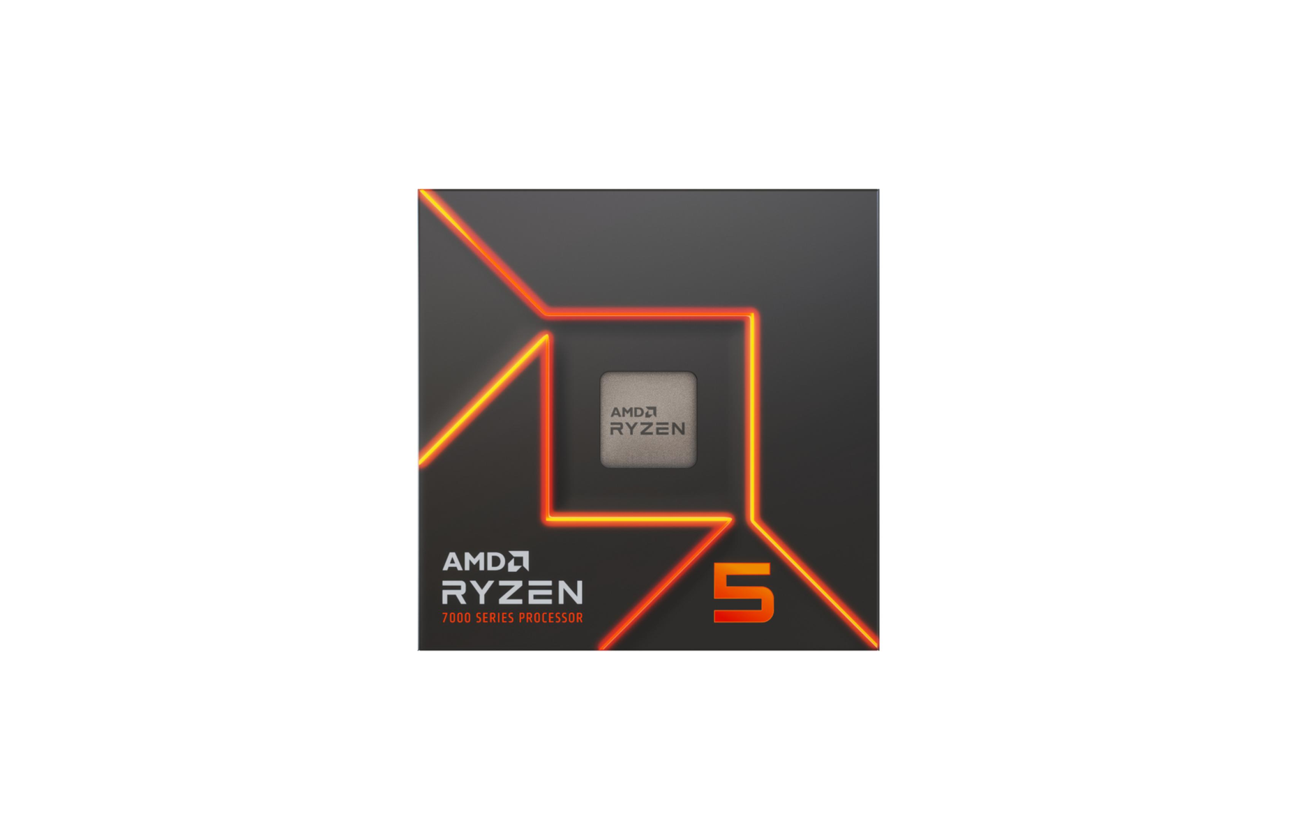 Procesor AMD Ryzen 5 serii 7000. Procesor jest na środku obrazu.