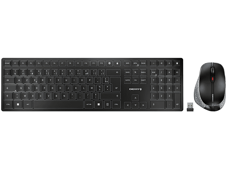 CHERRY JD-9500FR-2, Tastatur Schwarz Maus Set