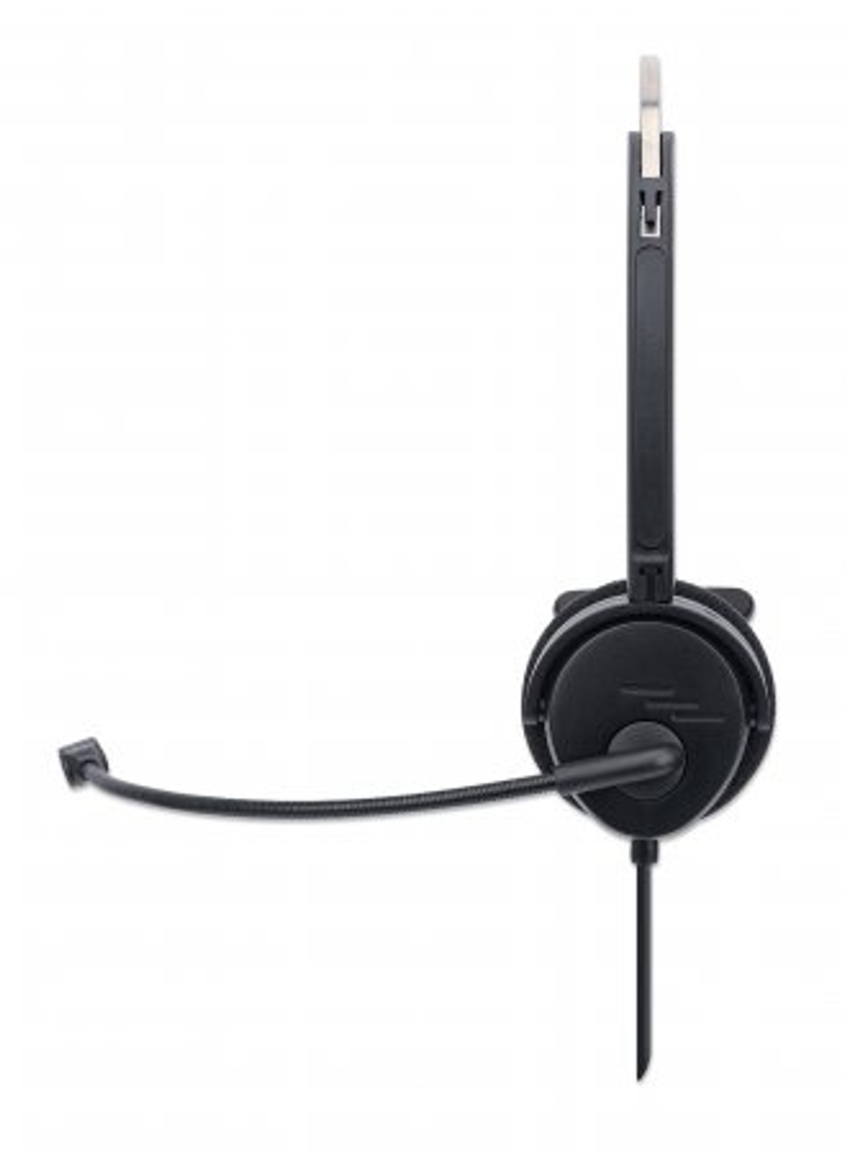 Casque noir avec microphone.