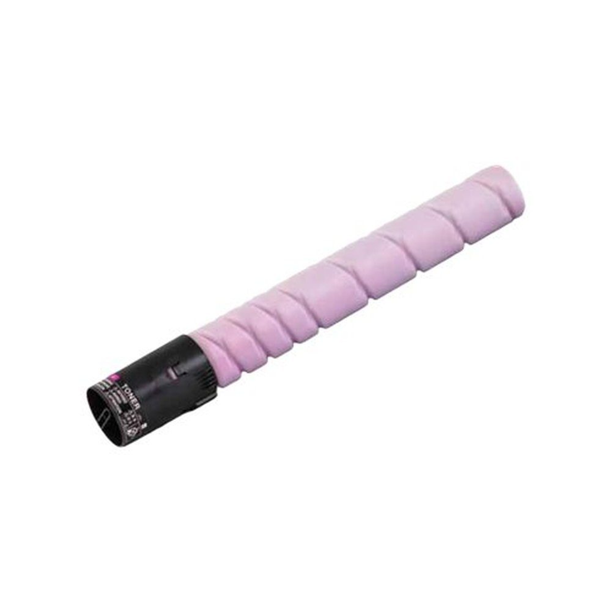 Eine rosa Tonerkartusche auf weißer Oberfläche.